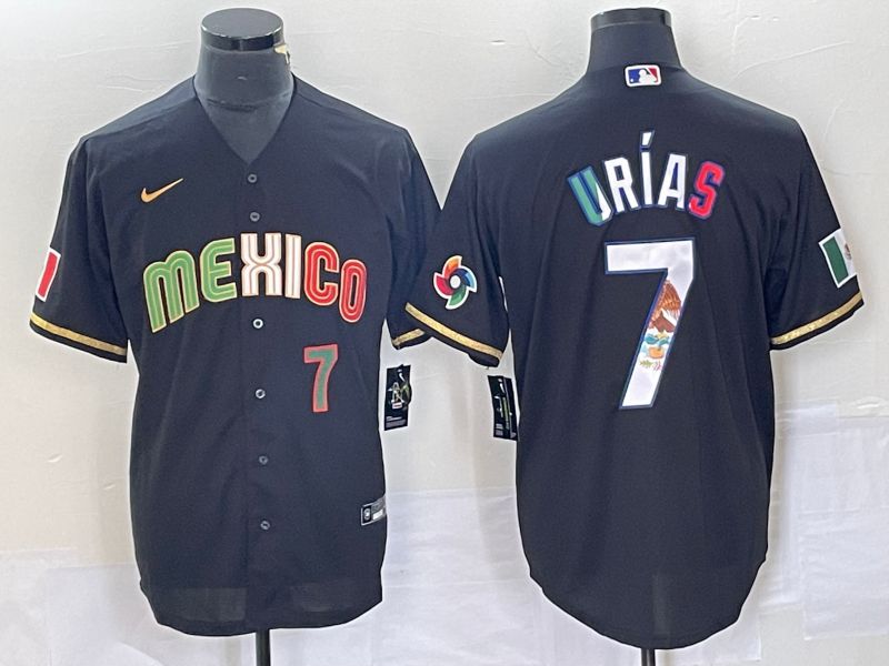 Men 2023 World Cub Mexico #7 Urias Black Nike MLB Jersey style 9187->more jerseys->MLB Jersey